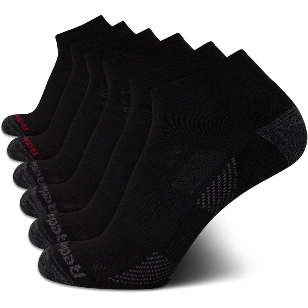 imageReebok Mens Quarter Socks  6 Pack Cushion Quarter Cut Ankle Socks for Men  Breathable Mens Athletic Socks Size 6125Pure Black