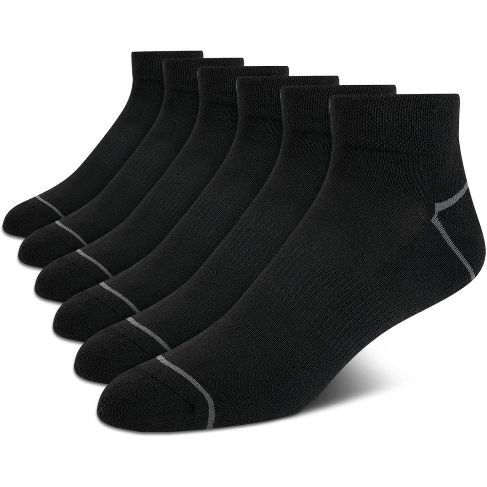 imageReebok Mens Quarter Socks  6 Pack Cushion Quarter Cut Ankle Socks for Men  Breathable Mens Athletic Socks Size 6125Solid Black