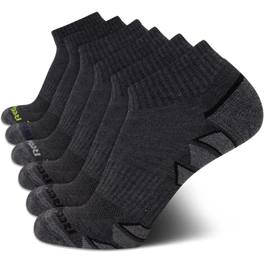 imageReebok Mens Quarter Socks  6 Pack Cushion Quarter Cut Ankle Socks for Men  Breathable Mens Athletic Socks Size 6125Solid Grey