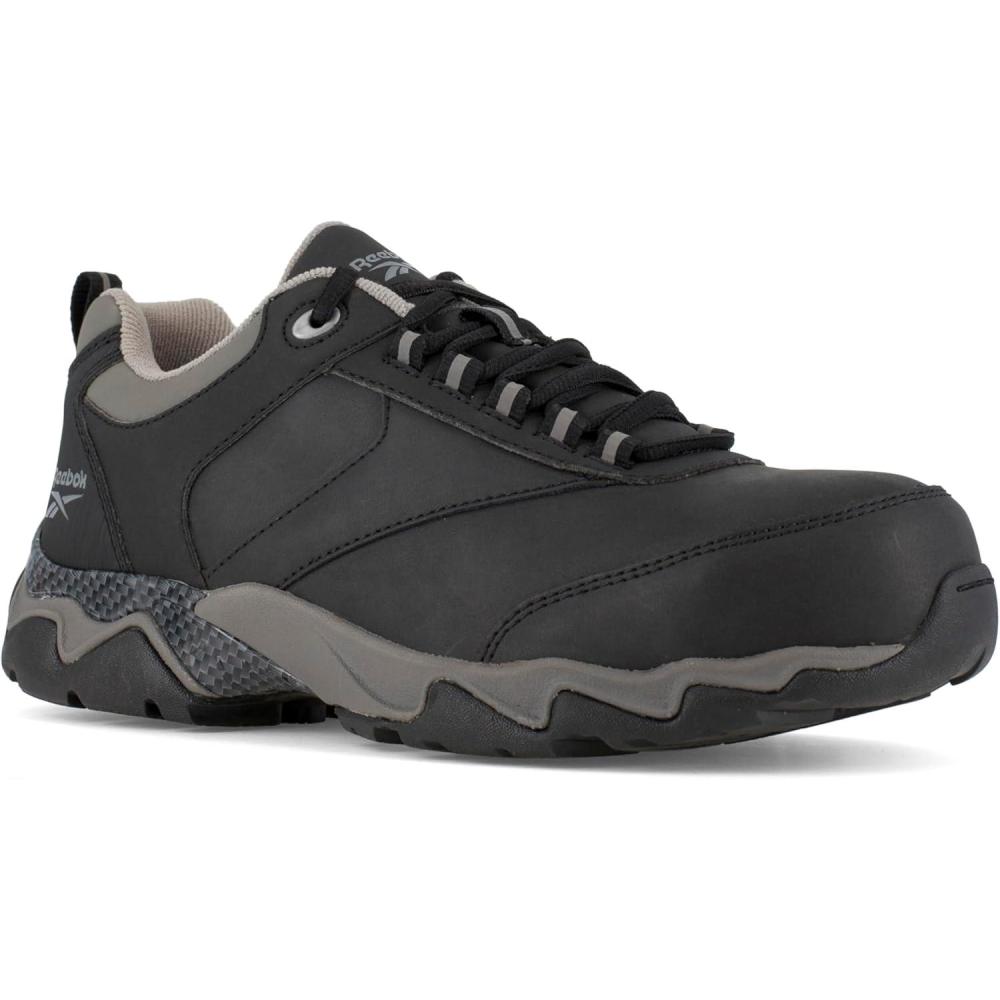 imageReebok Mens Rb1062 Beamer Safety Toe Athletic Work ShoesGreyBlackGrey