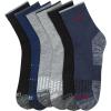 imageReebok Mens Athletic Socks  Cushion High Quarter Cut Socks 6 PackBlueBlackGrey