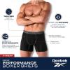 imageReebok Mens Boxer Briefs  3 Pack Stretch Moisture Wicking Mens Underwear with Contour Pouch Boxers for Men Sizes SXL Size Medium GreyBlackBlue