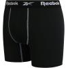 imageReebok Mens Boxer Briefs  3 Pack Stretch Moisture Wicking Mens Underwear with Contour Pouch Boxers for Men Sizes SXLAll Black With Contrast Stitch