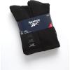 imageReebok Mens Crew Socks  5 Pack Breathable Cushioned MoistureWicking Athletic Performance Running Socks for Men 6125Black