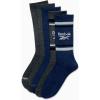 imageReebok Mens Crew Socks  5 Pack Breathable Cushioned MoistureWicking Athletic Performance Running Socks for Men 6125Navy