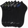 imageReebok Mens Quarter Socks  6 Pack Moisture Wicking Performance Stretch Athletic Ankle Socks for Men Sizes 6125Black Logo Multi