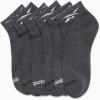 imageReebok Mens Quarter Socks  6 Pack Moisture Wicking Performance Stretch Athletic Ankle Socks for Men Sizes 6125Grey Logo