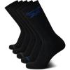 imageReebok Mens Athletic Crew Socks  5 Pack Moisture Wicking Cushioned Athletic Socks for Men with Reinforced Seams 6125All Black