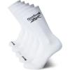 imageReebok Mens Athletic Crew Socks  5 Pack Moisture Wicking Cushioned Athletic Socks for Men with Reinforced Seams 6125All White