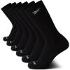 imageReebok Mens Athletic Socks  6 Pack Targeted Cushion Crew Socks  Breathable Cotton Blend Socks for Men Shoe Size 6125Black