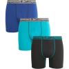 imageReebok Mens Boxer Briefs  3 Pack Stretch Moisture Wicking Mens Underwear with Contour Pouch Boxers for Men Sizes SXL Size Small 3pk BlackBlue DephtsDeep Lake