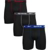imageReebok Mens Boxer Briefs  3 Pack Stretch Moisture Wicking Mens Underwear with Contour Pouch Boxers for Men Sizes SXL3pk  All Black