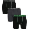 3pk- Black/Charcoal Grey/Green Stitch
