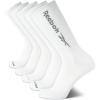 imageReebok Mens Crew Socks  5 Pack Breathable Cushioned MoistureWicking Athletic Performance Running Socks for Men 6125All White