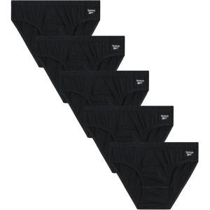 imageReebok Low Rise Mens Briefs  5 Pack Soft Cotton Underwear with Supportive Contour Pouch  Supportive Fit for Everyday WearBlackBlackBlackBlackBlack