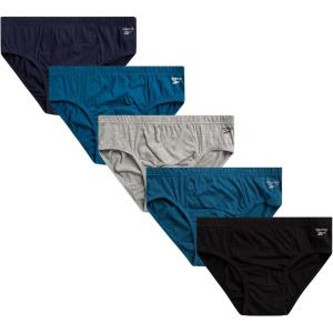 imageReebok Low Rise Mens Briefs  5 Pack Soft Cotton Underwear with Supportive Contour Pouch  Supportive Fit for Everyday WearNavyOcean BlueLight GreyBlack