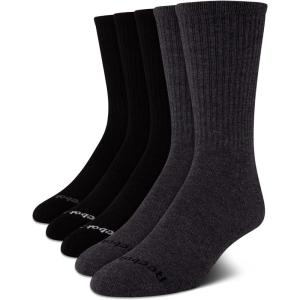 imageReebok Mens Athletic Crew Socks  5 Pack Moisture Wicking Cushioned Athletic Socks for Men with Reinforced Seams 6125Lead Grey