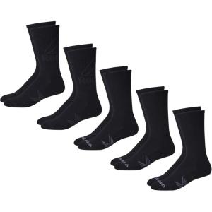 imageReebok Mens Athletic Crew Socks  5 Pack Moisture Wicking Cushioned Athletic Socks for Men with Reinforced Seams 6125Midnight Black