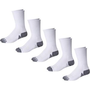 imageReebok Mens Athletic Crew Socks  5 Pack Moisture Wicking Cushioned Athletic Socks for Men with Reinforced Seams 6125Pure White
