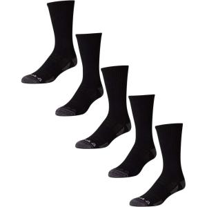 imageReebok Mens Athletic Crew Socks  5 Pack Moisture Wicking Cushioned Athletic Socks for Men with Reinforced Seams 6125Raven Black