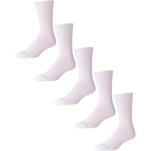 imageReebok Mens Athletic Crew Socks  5 Pack Moisture Wicking Cushioned Athletic Socks for Men with Reinforced Seams 6125White 3