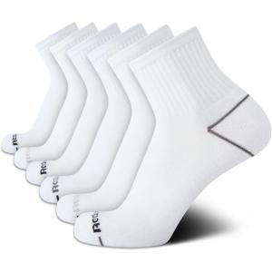 imageReebok Mens Athletic Socks  Cushion High Quarter Cut Socks 6 PackAll White