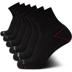 imageReebok Mens Athletic Socks  Cushion High Quarter Cut Socks 6 PackBlack