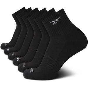 imageReebok Mens Athletic Socks  Cushion High Quarter Cut Socks 6 PackBlack Multi