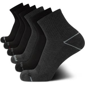 imageReebok Mens Athletic Socks  Cushion High Quarter Cut Socks 6 PackBlackGrey