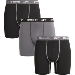 imageReebok Mens Boxer Briefs  3 Pack Comfort Stretch Sustainable Underwear Boxers for Men with Contour Pouch Sizes SXLBlackBlackened PearlBlack