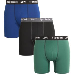 imageReebok Mens Boxer Briefs  3 Pack Comfort Stretch Sustainable Underwear Boxers for Men with Contour Pouch Sizes SXLGreenBlackBlue Depths