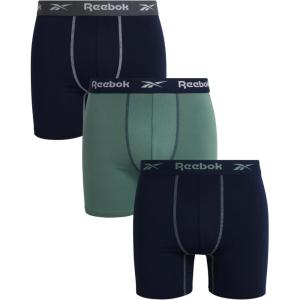 imageReebok Mens Boxer Briefs  3 Pack Comfort Stretch Sustainable Underwear Boxers for Men with Contour Pouch Sizes SXLMaritime BlueDark ForestMaritime Blue