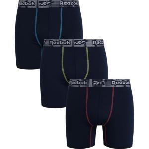 imageReebok Mens Boxer Briefs  3 Pack Stretch Moisture Wicking Mens Underwear with Contour Pouch Boxers for Men Sizes SXL3pk All Maritime Blue