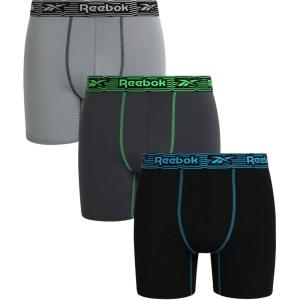 imageReebok Mens Boxer Briefs  3 Pack Stretch Moisture Wicking Mens Underwear with Contour Pouch Boxers for Men Sizes SXL3pk BlackBlackened PearlCharcoal Grey