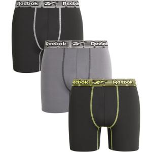 imageReebok Mens Boxer Briefs  3 Pack Stretch Moisture Wicking Mens Underwear with Contour Pouch Boxers for Men Sizes SXL3pk BlackDark GreyLight Grey