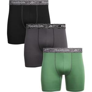 imageReebok Mens Boxer Briefs  3 Pack Stretch Moisture Wicking Mens Underwear with Contour Pouch Boxers for Men Sizes SXL3pk BlackSage GreenGrey