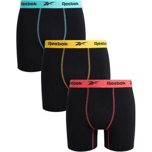 imageReebok Mens Boxer Briefs  3 Pack Stretch Moisture Wicking Mens Underwear with Contour Pouch Boxers for Men Sizes SXLAll Black