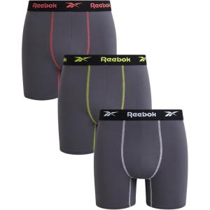 imageReebok Mens Boxer Briefs  3 Pack Stretch Moisture Wicking Mens Underwear with Contour Pouch Boxers for Men Sizes SXLAll Blackened Pearl