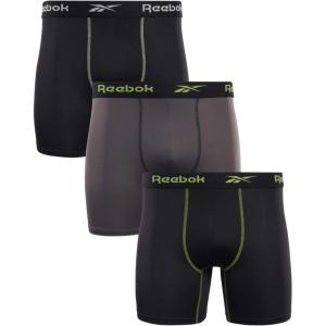 imageReebok Mens Boxer Briefs  3 Pack Stretch Moisture Wicking Mens Underwear with Contour Pouch Boxers for Men Sizes SXLBlack