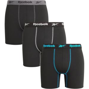imageReebok Mens Boxer Briefs  3 Pack Stretch Moisture Wicking Mens Underwear with Contour Pouch Boxers for Men Sizes SXLBlackBlackBlack