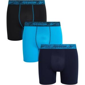 imageReebok Mens Boxer Briefs  3 Pack Stretch Moisture Wicking Mens Underwear with Contour Pouch Boxers for Men Sizes SXLBlackMaritime BlueBlue Danube