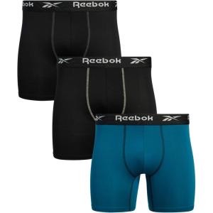 imageReebok Mens Boxer Briefs  3 Pack Stretch Moisture Wicking Mens Underwear with Contour Pouch Boxers for Men Sizes SXLBlue