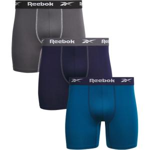 imageReebok Mens Boxer Briefs  3 Pack Stretch Moisture Wicking Mens Underwear with Contour Pouch Boxers for Men Sizes SXLBlueNavyGrey