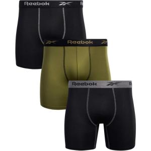 imageReebok Mens Boxer Briefs  3 Pack Stretch Moisture Wicking Mens Underwear with Contour Pouch Boxers for Men Sizes SXLGold