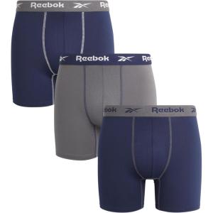 imageReebok Mens Boxer Briefs  3 Pack Stretch Moisture Wicking Mens Underwear with Contour Pouch Boxers for Men Sizes SXLMaritime BlueBlackened PearlBlue
