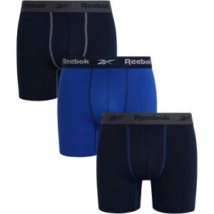 imageReebok Mens Boxer Briefs  3 Pack Stretch Moisture Wicking Mens Underwear with Contour Pouch Boxers for Men Sizes SXLMaritime BlueSurf the WebMaritime Blue