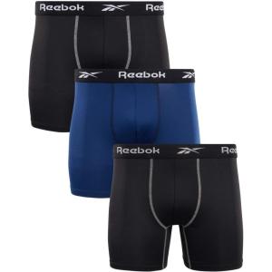imageReebok Mens Boxer Briefs  3 Pack Stretch Moisture Wicking Mens Underwear with Contour Pouch Boxers for Men Sizes SXLNavy