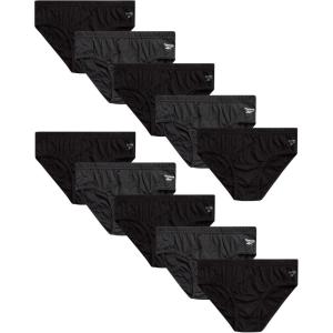 imageReebok Mens Briefs  10 Pack Classic Soft Stretch Low Rise Briefs with Contour Pouch  Underwear for Men Sizes SXLBlackGrey
