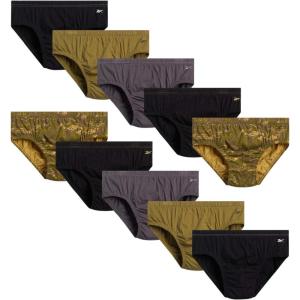 imageReebok Mens Briefs  10 Pack Classic Soft Stretch Low Rise Briefs with Contour Pouch  Underwear for Men Sizes SXLBlackGreyGreen