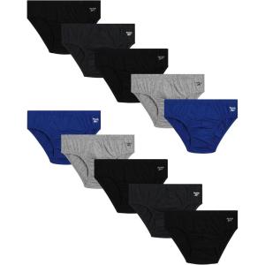 imageReebok Mens Briefs  10 Pack Classic Soft Stretch Low Rise Briefs with Contour Pouch  Underwear for Men Sizes SXLBlackSurf the WebHeather GreyCharcoal HeatherBlack